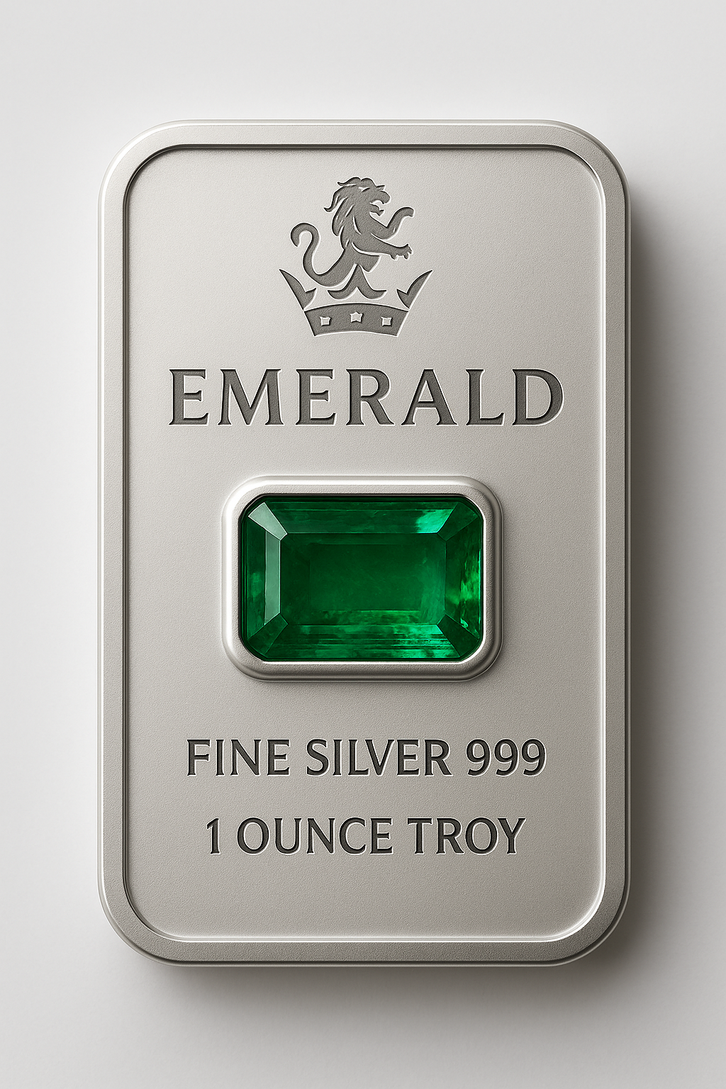 1 oz Silver Bar with Colombian Emerald — Global Metals Industry x EMERALD